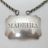 Victorian Sterling Silver Bright Cut Madeira Decanter Label Antique 1838 London