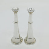 Art Deco Sterling Silver Pair of Novelty Hunting Horn Pepper Shakers Antique