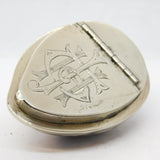 George III Silver Plated & Cowrie Shell Cross Pattern Snuff Box Antique c1780