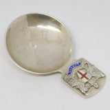 Sterling Silver & Enamel London Crest Tea Caddy Spoon Vintage 1951 Birmingham