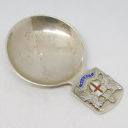 Sterling Silver & Enamel London Crest Tea Caddy Spoon Vintage 1951 Birmingham