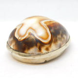 George III Silver Plated & Cowrie Shell Cross Pattern Snuff Box Antique c1780