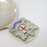 Sterling Silver & Enamel London Crest Tea Caddy Spoon Vintage 1951 Birmingham