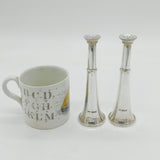 Art Deco Sterling Silver Pair of Novelty Hunting Horn Pepper Shakers Antique