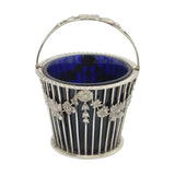 Sterling Silver Floral Pattern Swing Handle Basket Dish Vintage 1965 London