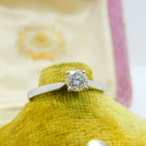 18ct White Gold & 0.5ct Diamond Set Solitaire Engagement Ring Sheffield c2000