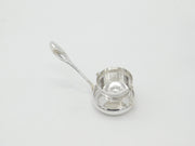 Victorian Dutch Sterling Silver Tea Strainer with Bowl Honey Bee Detail Antique