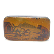 George III Papier Mache Novelty Dog & Monkey Snuff Box Antique c1780