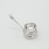 Victorian Dutch Sterling Silver Tea Strainer with Bowl Honey Bee Detail Antique