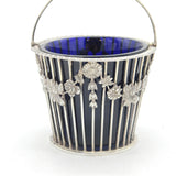 Sterling Silver Floral Pattern Swing Handle Basket Dish Vintage 1965 London