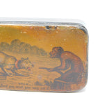 George III Papier Mache Novelty Dog & Monkey Snuff Box Antique c1780
