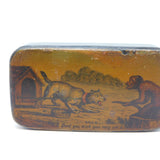 George III Papier Mache Novelty Dog & Monkey Snuff Box Antique c1780