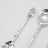 Set of Six Sterling Silver 'Tichborne Spoons' Historical Terminals Vintage 1979