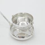 Victorian Dutch Sterling Silver Tea Strainer with Bowl Honey Bee Detail Antique