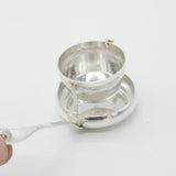 Victorian Dutch Sterling Silver Tea Strainer with Bowl Honey Bee Detail Antique