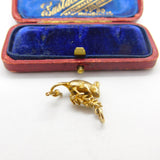 Harvest Mouse on Wheat Sheaf 9ct Gold English Charm Pendant Vintage 1973 Birmingham