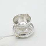 Victorian Dutch Sterling Silver Tea Strainer with Bowl Honey Bee Detail Antique