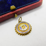 Inner Wheel Rotary Club Enamel & 9ct Gold Charm or Pendant Vintage c1970