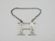 Victorian Sterling Silver 'H' Initial Hollands Gin Decanter Label Antique 1850