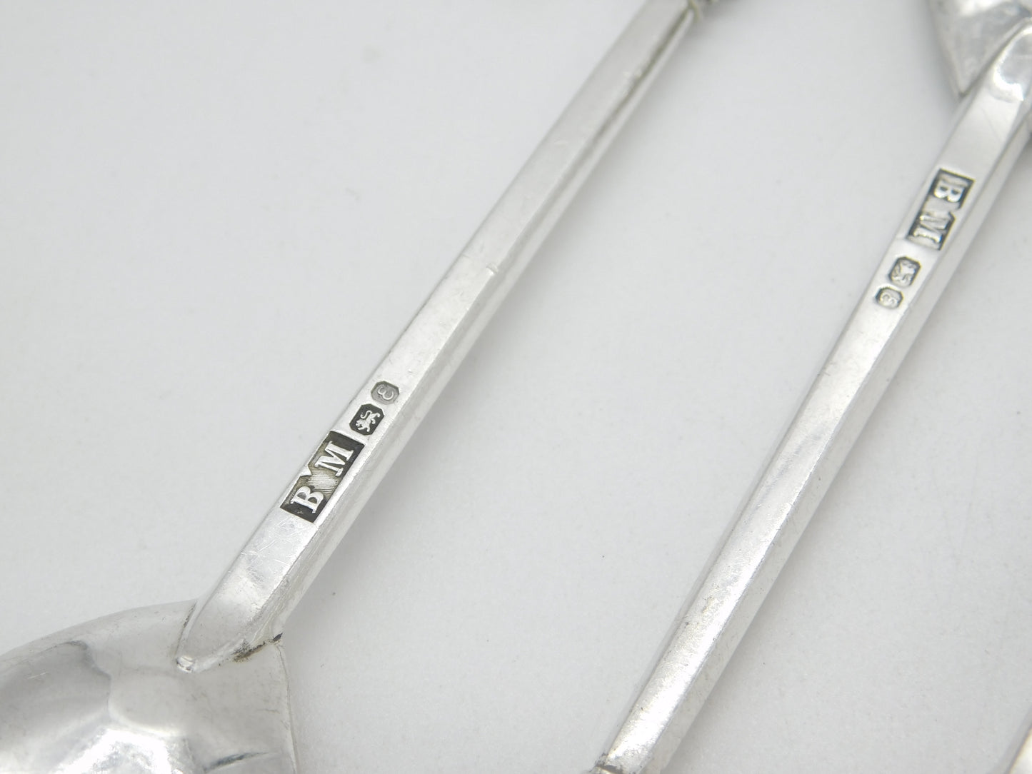 Set of Six Sterling Silver 'Tichborne Spoons' Historical Terminals Vintage 1979