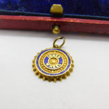 Inner Wheel Rotary Club Enamel & 9ct Gold Charm or Pendant Vintage c1970