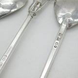 Set of Six Sterling Silver 'Tichborne Spoons' Historical Terminals Vintage 1979