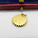 Inner Wheel Rotary Club Enamel & 9ct Gold Charm or Pendant Vintage c1970