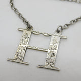 Victorian Sterling Silver 'H' Initial Hollands Gin Decanter Label Antique 1850