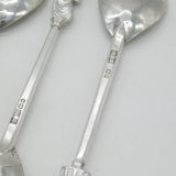 Set of Six Sterling Silver 'Tichborne Spoons' Historical Terminals Vintage 1979