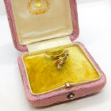 14ct Yellow Gold & White Spinel Set Hand Figa Dress Ring Vintage c1980