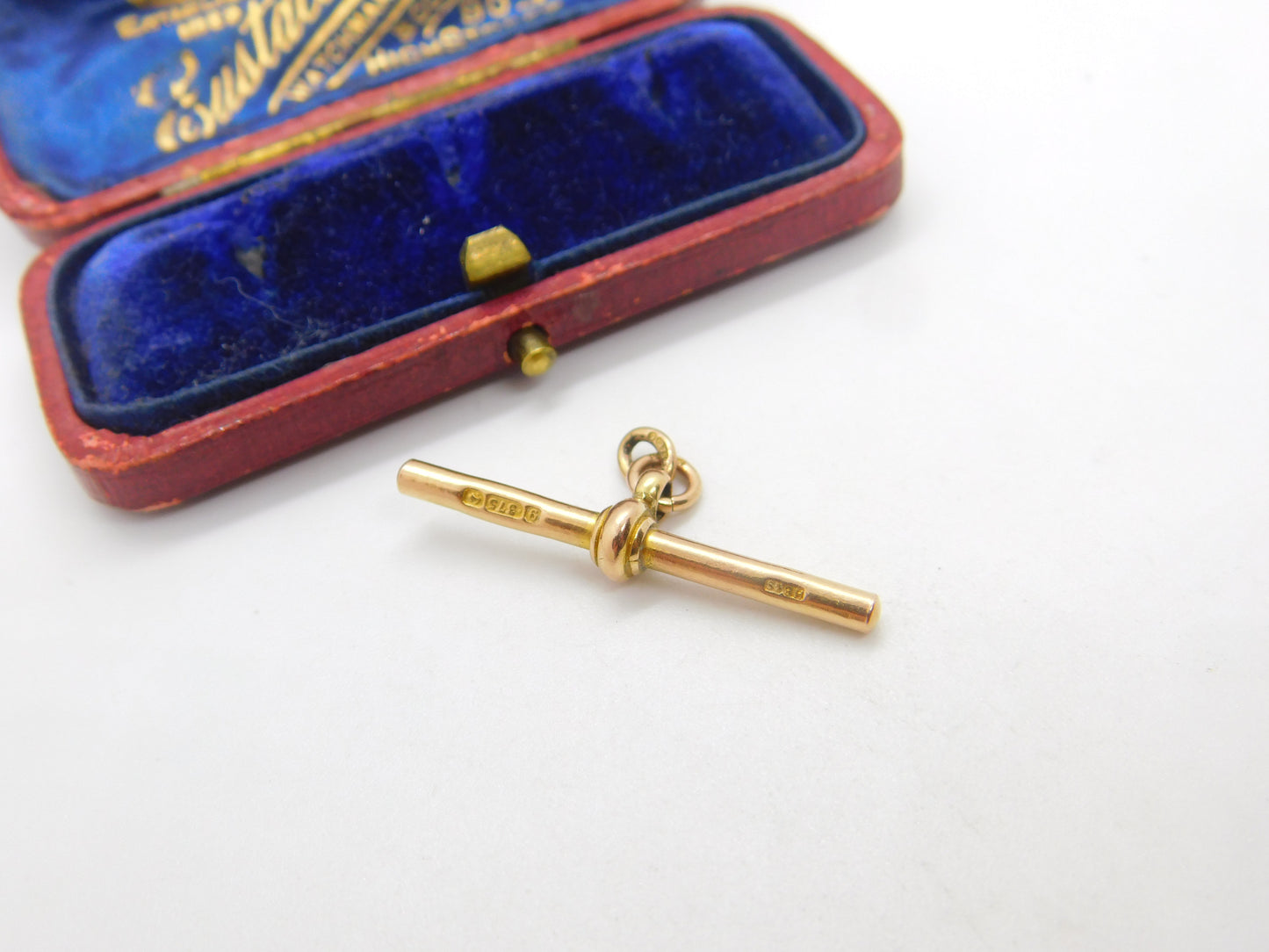 T-Bar Fob Pendant Charm or Finding 9ct Rose Gold Antique Victorian c1890