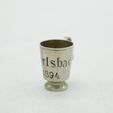 19th Century German Sterling Silver 'Karlsbad' Souvenir Beer Tankard Charm 1894