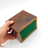 George III Regency Mahogany Wood Seashell Inlaid Tea Caddy Antique c1820