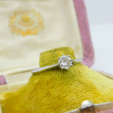 18ct White Gold & 0.5ct Brilliant Cut Diamond Solitaire Ring Antique c1920 Deco