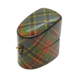 Scottish Victorian McBeth Tartanware Sewing Thimble Box & Thimble Antique c1890