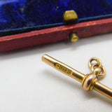 T-Bar Fob Pendant Charm or Finding 9ct Rose Gold Antique Victorian c1890