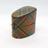 Scottish Victorian McBeth Tartanware Sewing Thimble Box & Thimble Antique c1890