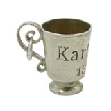 19th Century German Sterling Silver 'Karlsbad' Souvenir Beer Tankard Charm 1894