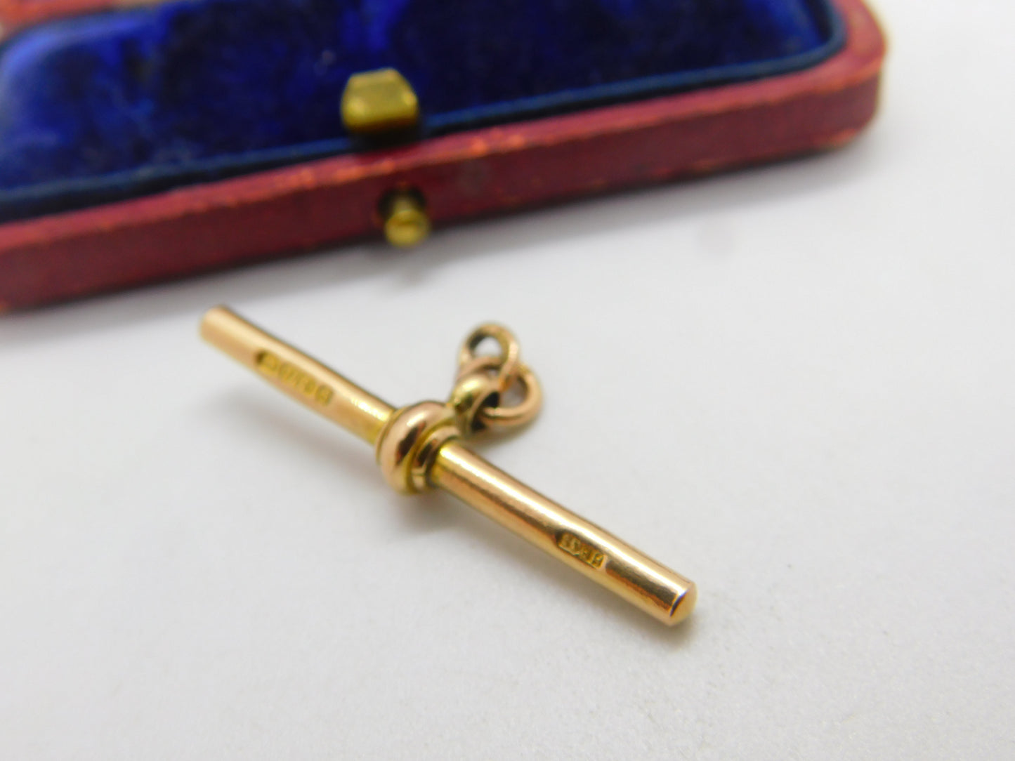 T-Bar Fob Pendant Charm or Finding 9ct Rose Gold Antique Victorian c1890