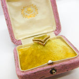 9ct Yellow Gold Small Double Wishbone Band Ring Vintage 1982 London