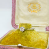18ct White Gold & 0.5ct Brilliant Cut Diamond Solitaire Ring Antique c1920 Deco