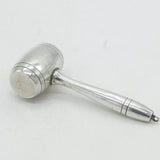 Edwardian Sterling Silver Novelty Auctioneer's Gavel Baby Rattle Antique c1910