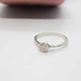 18ct White Gold & 0.5ct Brilliant Cut Diamond Solitaire Ring Antique c1920 Deco