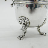 Victorian Sterling Silver Lion Mask Scrolled Cream Jug Antique 1901 London