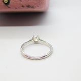 18ct White Gold & 0.5ct Brilliant Cut Diamond Solitaire Ring Antique c1920 Deco