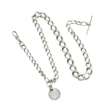 Victorian Sterling Silver Graduating Single Albert Watch Chain Antique c1890