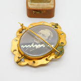 Large Victorian 9ct Yellow Gold Floral Mourning Swivel Brooch c1860 Antique