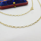 9ct Yellow Gold Chain Necklace Cable Link 56.0cm / 22" Vintage c1980