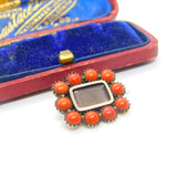 Georgian 9ct Rose Gold, Coral & Hair Set Locket Mourning Brooch c1820 Antique