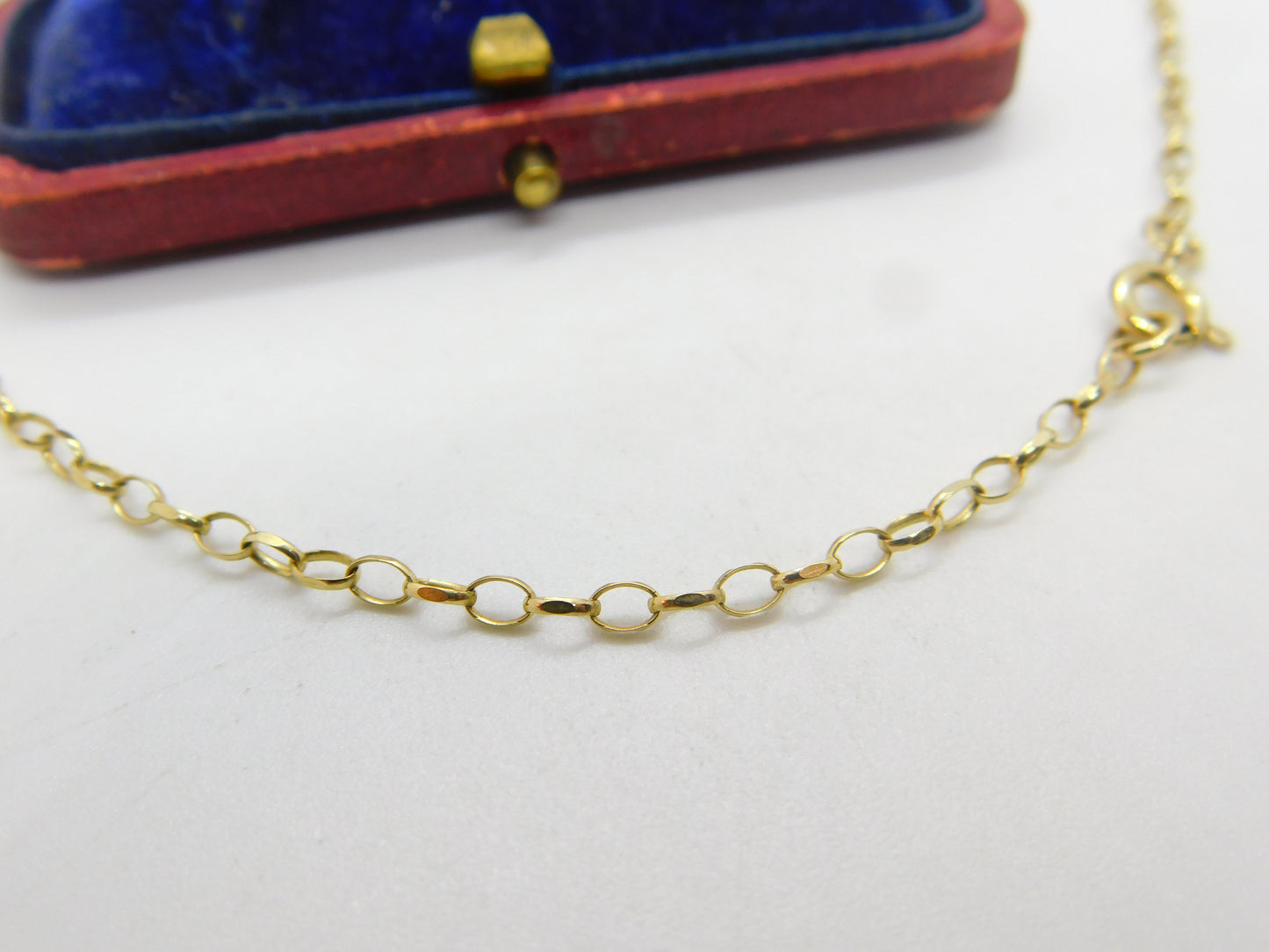 9ct Yellow Gold Chain Necklace Cable Link 56.0cm / 22" Vintage c1980